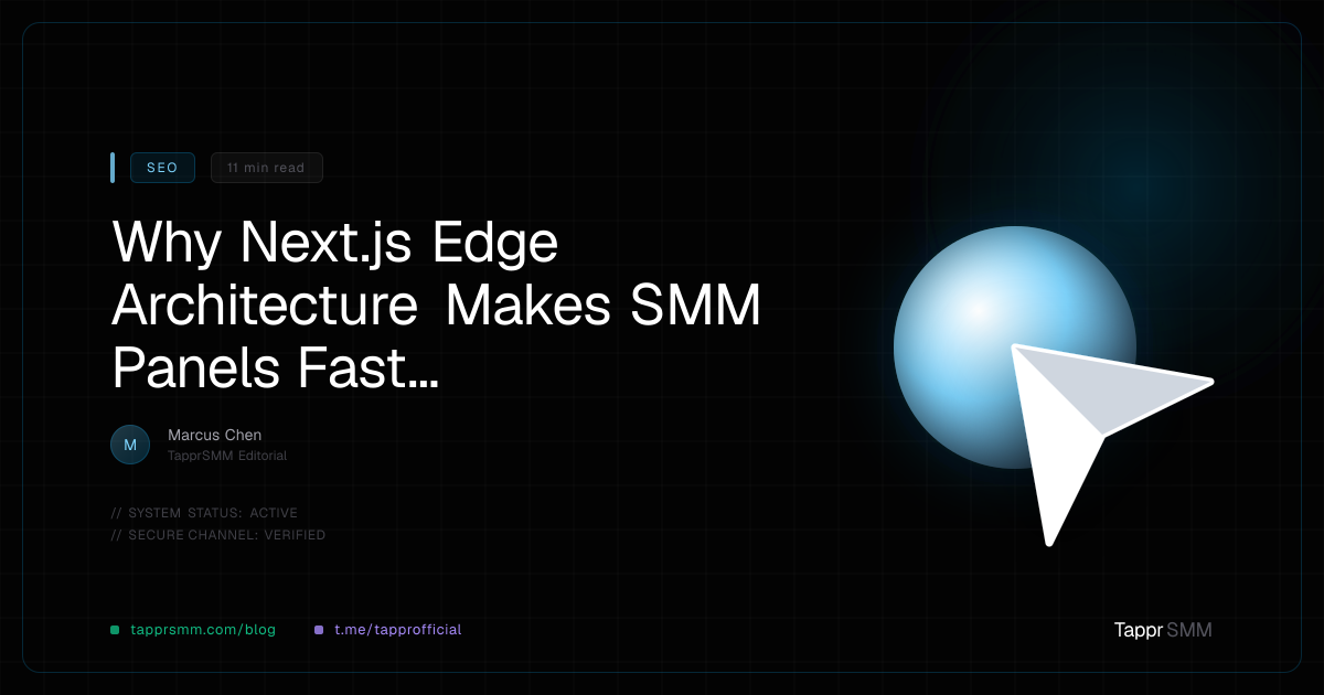 Why Next.js Edge Architecture Makes SMM Panels Faster